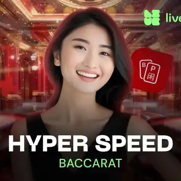 Hyper Speed Baccarat online game logo by Evolution on spinariumcasino.be